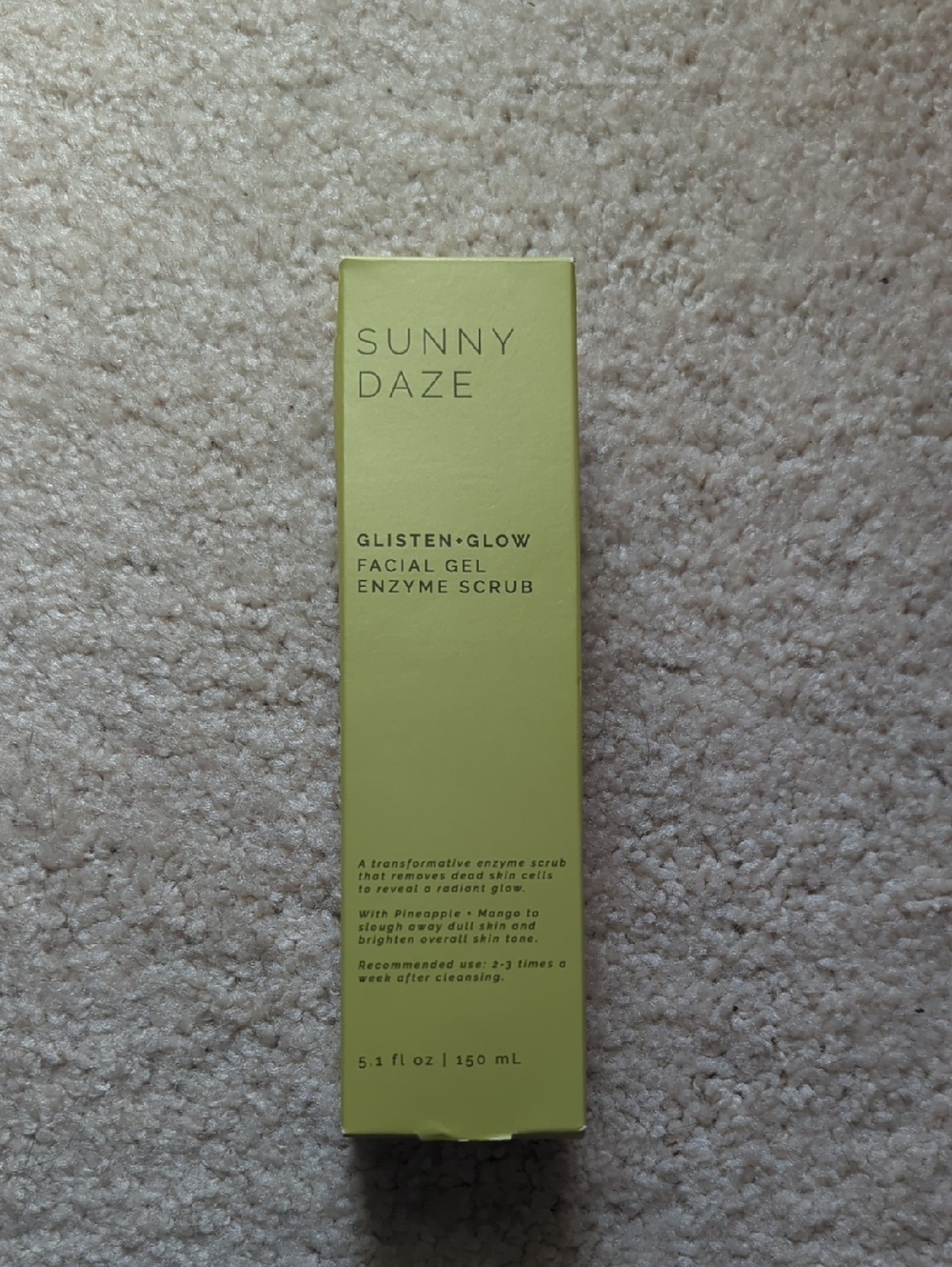 Sunny Daze Glisten + Glow Facial Gel Enzyme Scrub - Light Green